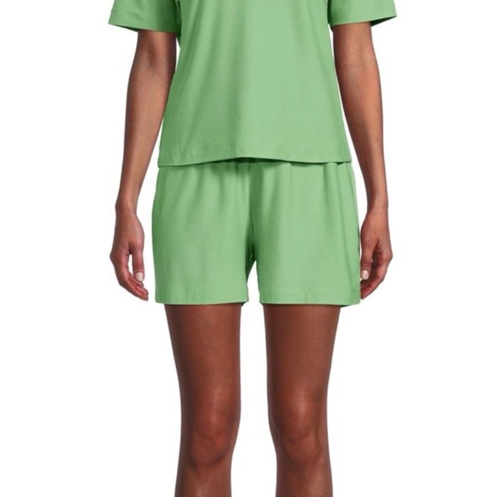 Lissome Women's and Women's Plus Short Sleeve V-Neck Top and Short Set, 2-Piece